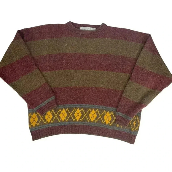 Vintage Made For Saks Fifth Avenue Striped Lambs Wool/Rabbit Hair/Angora Sweater - Picture 9 of 14